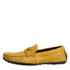 Dolce & Gabbana Yellow Exotic Leather Loafers Slip On Shoes
