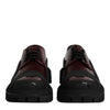 Dolce & Gabbana Red Leather Lace Up Trekking Dress Shoes