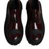 Dolce & Gabbana Red Leather Lace Up Trekking Dress Shoes