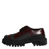 Dolce & Gabbana Red Leather Lace Up Trekking Dress Shoes