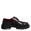 Dolce & Gabbana Red Leather Lace Up Trekking Dress Shoes