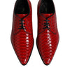 Dolce & Gabbana Red Exotic Leather Lace Up Dress Derby Shoes