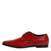 Dolce & Gabbana Red Exotic Leather Lace Up Dress Derby Shoes