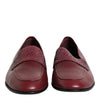 Dolce & Gabbana Burgundy Calfskin Leather Formal Slip On Shoes
