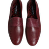 Dolce & Gabbana Burgundy Calfskin Leather Formal Slip On Shoes
