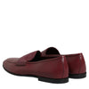 Dolce & Gabbana Burgundy Calfskin Leather Formal Slip On Shoes