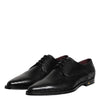 Dolce &amp; Gabbana – Derby-Schuhe aus schwarzem Leder mit Schnürung für Herren