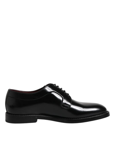 Dolce &amp; Gabbana – Schwarze Derby-Schuhe aus Kalbsleder mit Schnürung