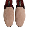 Dolce & Gabbana Beige Capra Suede Slides Flat Slipper Shoes