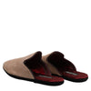 Dolce & Gabbana Beige Capra Suede Slides Flat Slipper Shoes