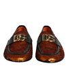 Dolce & Gabbana Orange Sequin Embellished Men Loafers Shoes