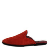 Dolce & Gabbana Orange Suede Slides Flat Slipper Shoes