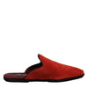 Dolce & Gabbana Orange Suede Slides Flat Slipper Shoes