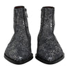 Dolce & Gabbana Dark Gray Cotton Sequined Chelsea Boots Shoes
