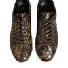 Dolce & Gabbana Brown Exotic Leather Low Top Sneakers Shoes