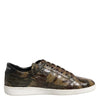 Dolce & Gabbana Brown Exotic Leather Low Top Sneakers Shoes