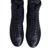 Dolce & Gabbana Dark Blue Leather KING High Top Sneakers Shoes