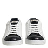 Dolce & Gabbana White Black Leather Portofino Sneaker Shoes
