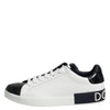 Dolce & Gabbana White Black Leather Portofino Sneaker Shoes