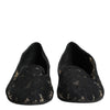 Dolce & Gabbana Black Taormina Lace Slip On Flats Shoes