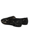Dolce & Gabbana Black Taormina Lace Slip On Flats Shoes