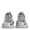 Dolce & Gabbana Silver Leather Super Queen Sneakers Shoes
