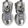 Dolce & Gabbana Silver Leather Super Queen Sneakers Shoes