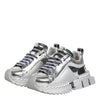 Dolce & Gabbana Silver Leather Super Queen Sneakers Shoes