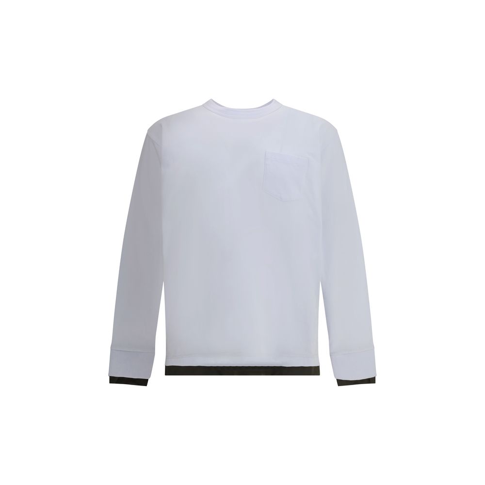 Sacai Weißes Baumwoll-Langarmshirt