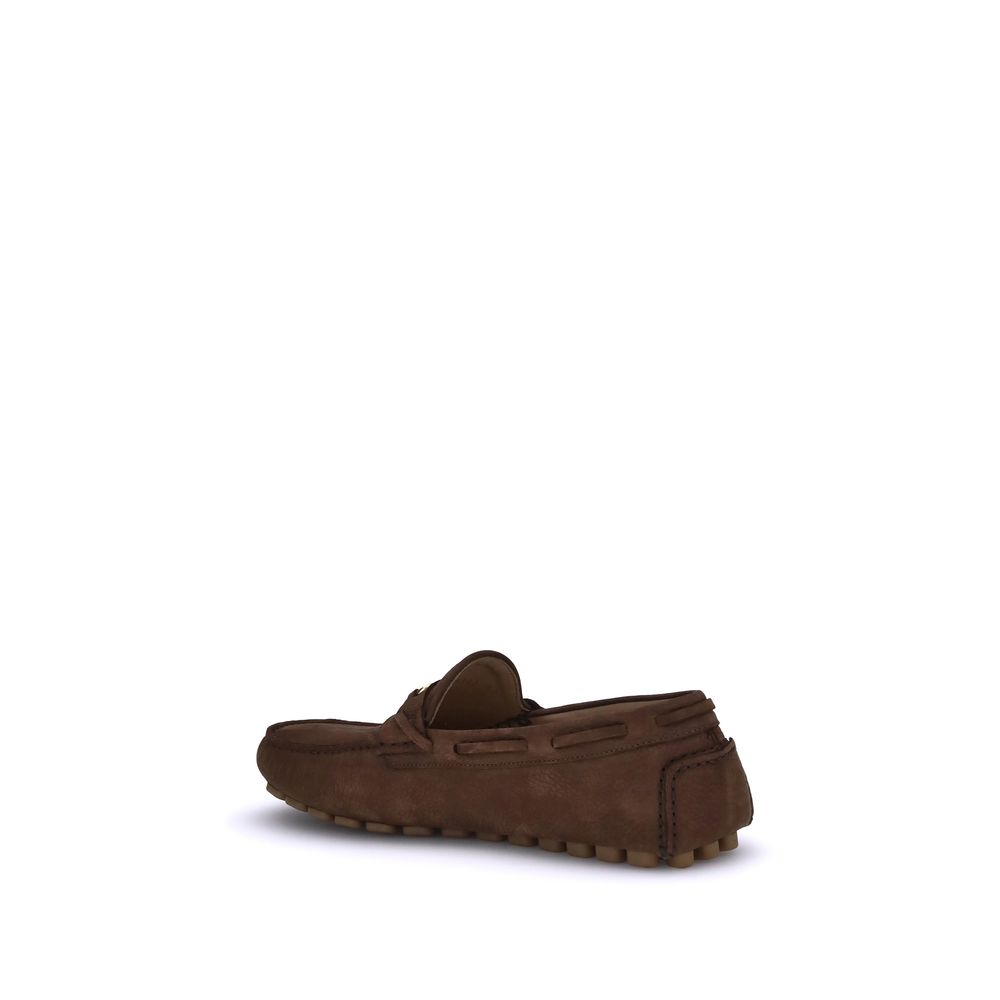Valentino Garavani Brown Rubber Slip-On Loafers