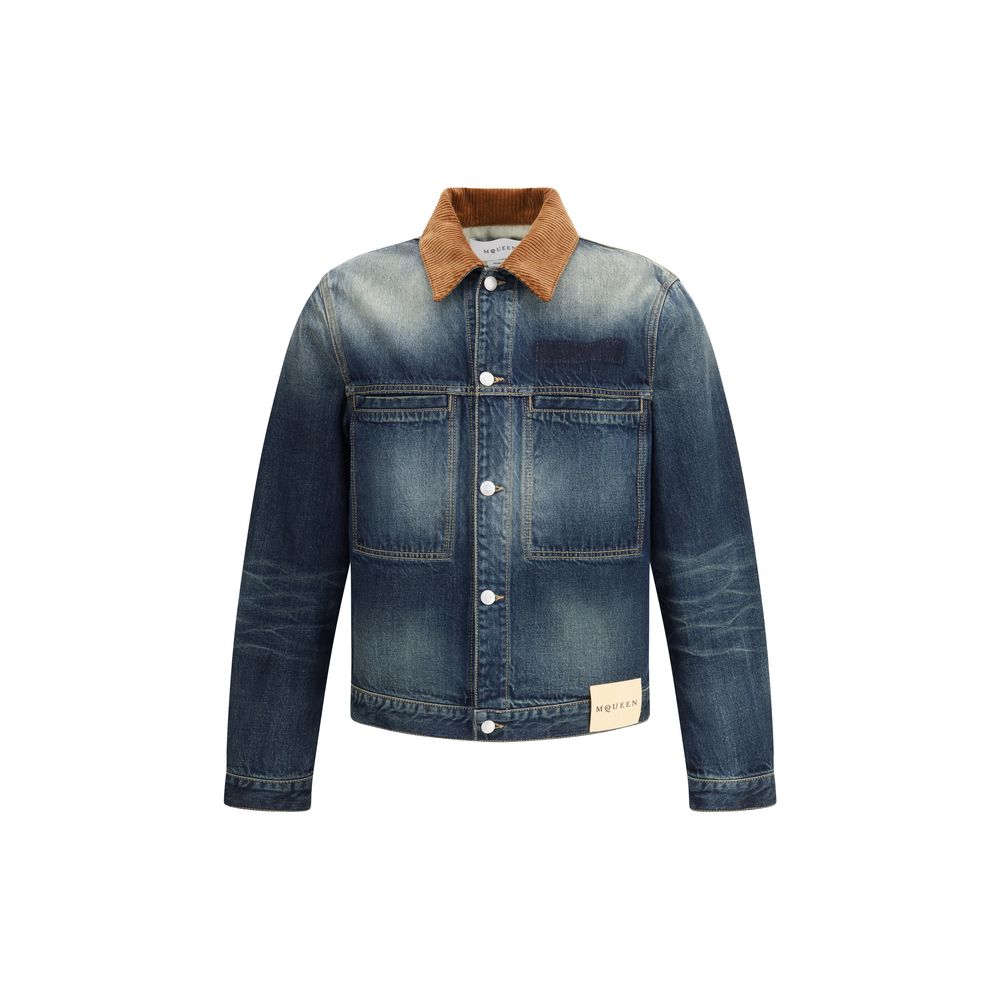 Alexander McQueen Jeansjacke aus blauem Baumwoll-Denim