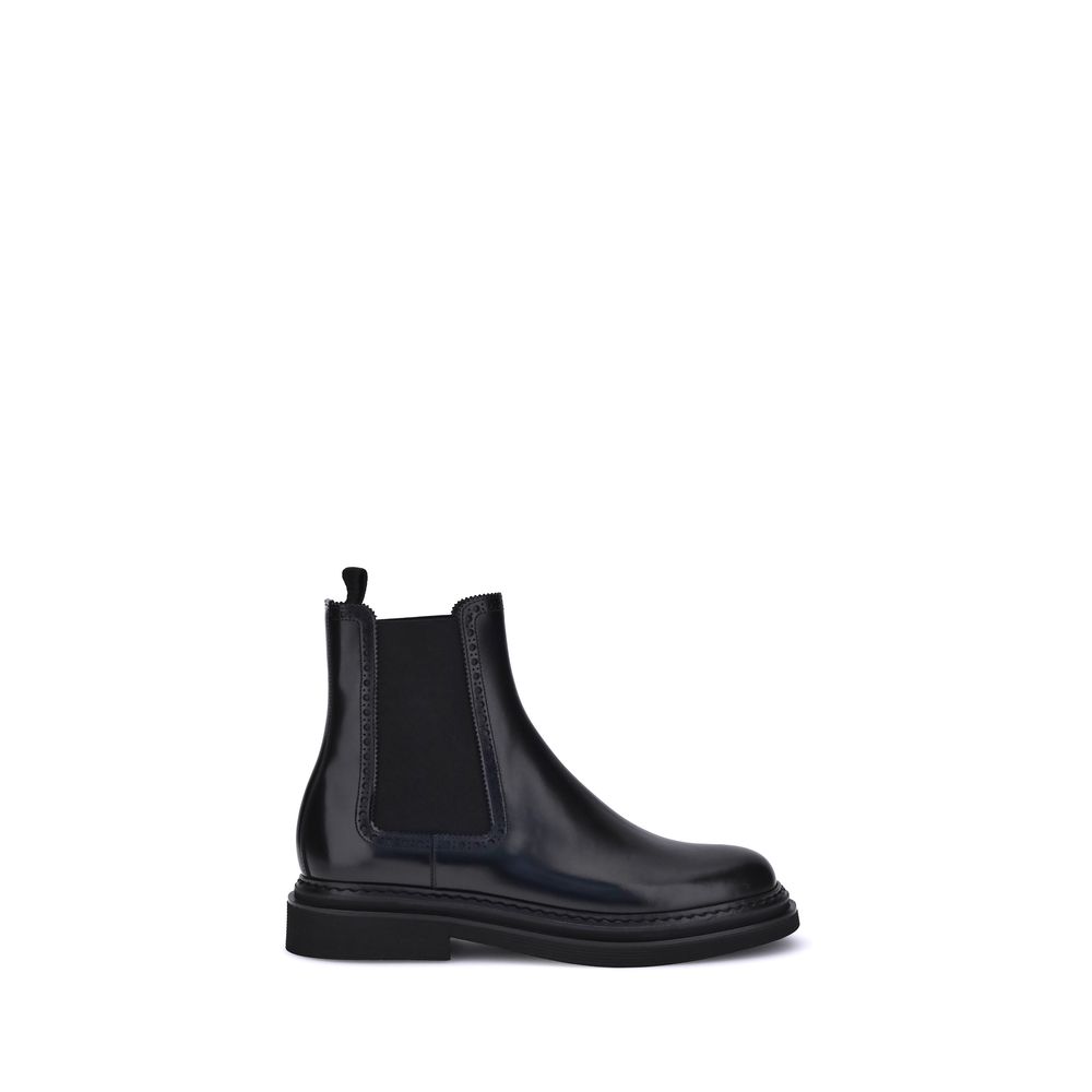 Dolce &amp; Gabbana Bos Taurus Chelsea Boots aus schwarzem Kalbsleder