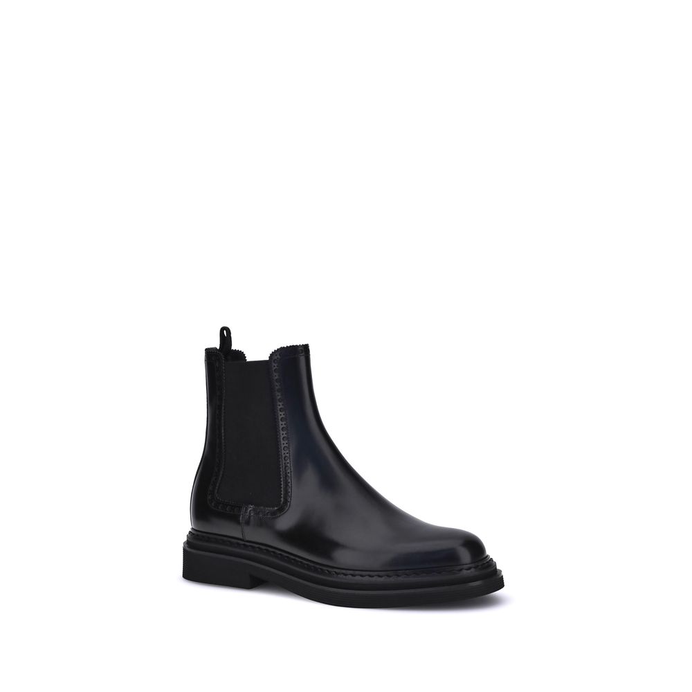 Dolce &amp; Gabbana Bos Taurus Chelsea Boots aus schwarzem Kalbsleder
