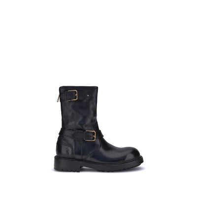 Dolce &amp; Gabbana Bos Taurus Schnürstiefel aus schwarzem Kalbsleder