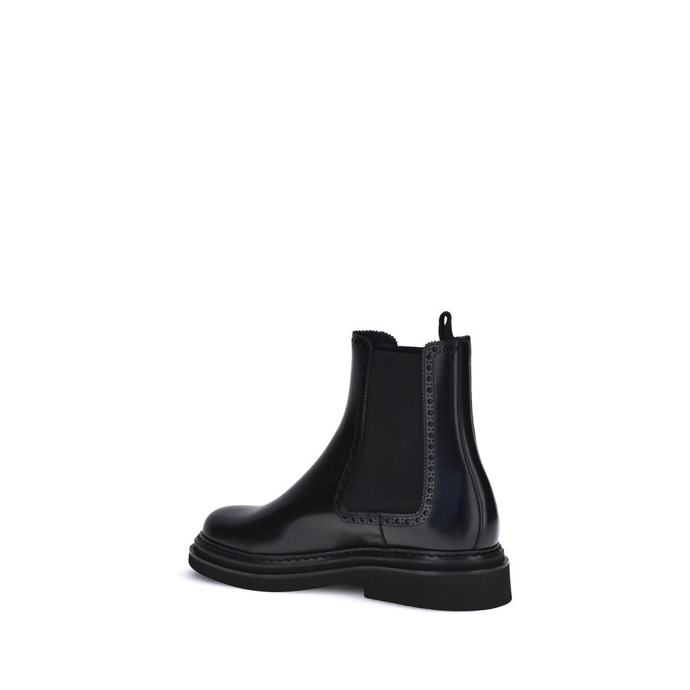 Dolce &amp; Gabbana Bos Taurus Chelsea Boots aus schwarzem Kalbsleder