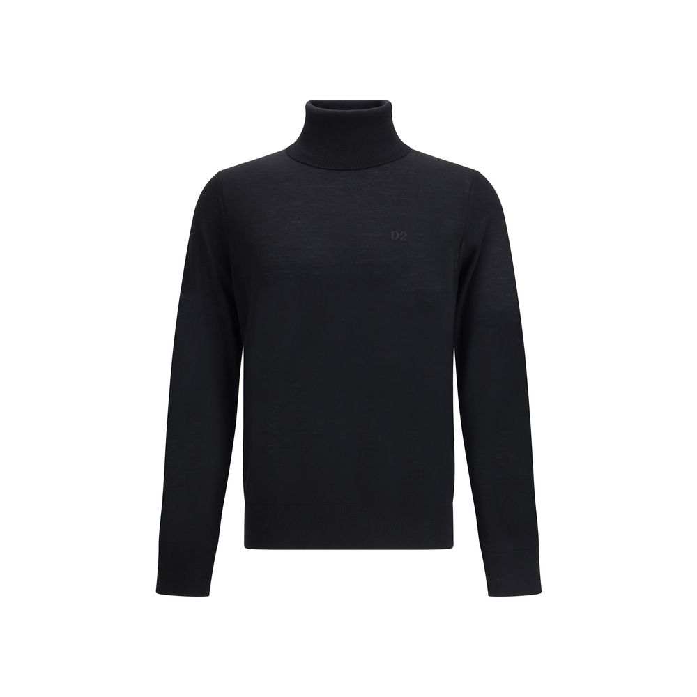 Dsquared² Schwarzer Fleece-Rollkragenpullover