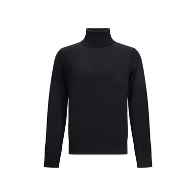 Dsquared² Black Fleece Wool Turtleneck