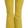 Dolce & Gabbana Yellow Flared Bootcut Capri Cotton Pants