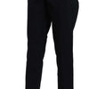 Dolce & Gabbana Black Cropped Front Button Embellished Pants