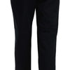 Dolce & Gabbana Black Cropped Front Button Embellished Pants