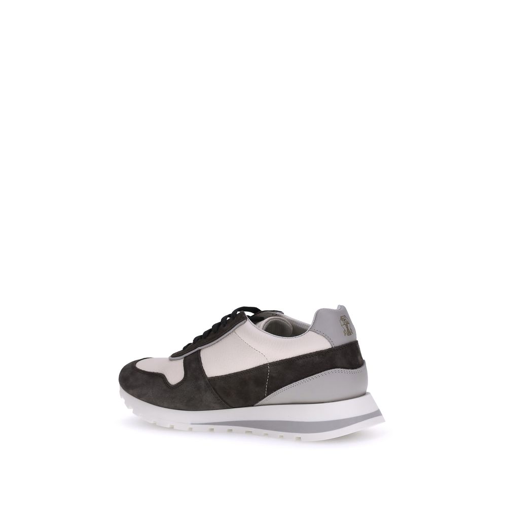 Brunello Cucinelli Bos Taurus Plateau-Sneaker aus mehrfarbigem Kalbsleder