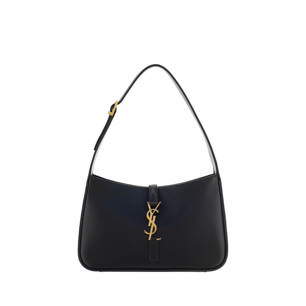 Saint Laurent Schultertasche aus schwarzem Kalbsleder, Modell Bos Taurus
