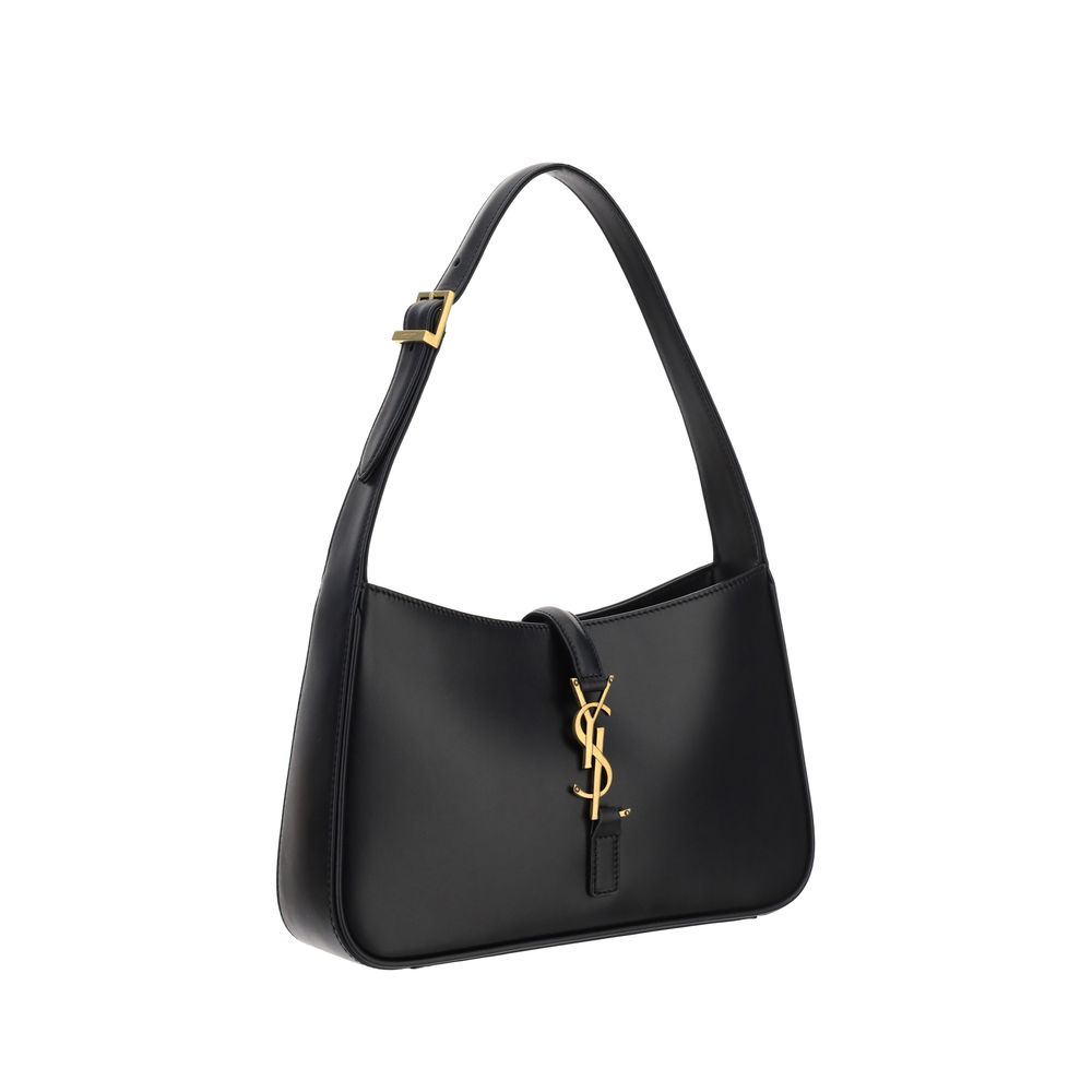 Saint Laurent Schultertasche aus schwarzem Kalbsleder, Modell Bos Taurus