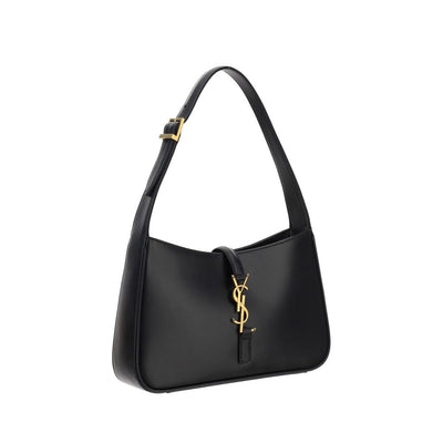 Saint Laurent Schultertasche aus schwarzem Kalbsleder, Modell Bos Taurus