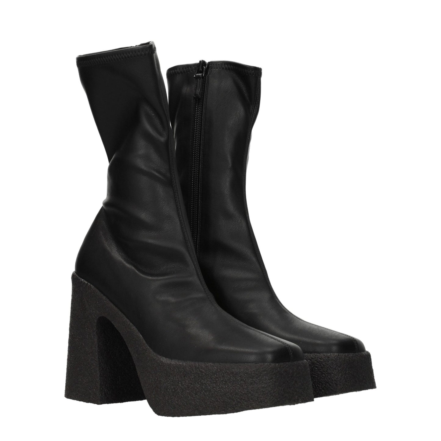 Stella McCartney Schwarze Leder-Ankle-Boots
