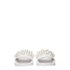 Stuart Weitzman White Leather Slippers