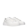 Dolce & Gabbana White Leather Low Top Sneakers