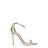 Stuart Weitzman Gold Leather Stiletto Heel Sandals