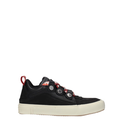Marcelo Burlon Black Leather Low Top Sneakers