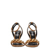 Versace Brown Leather Stiletto Heel Sandals